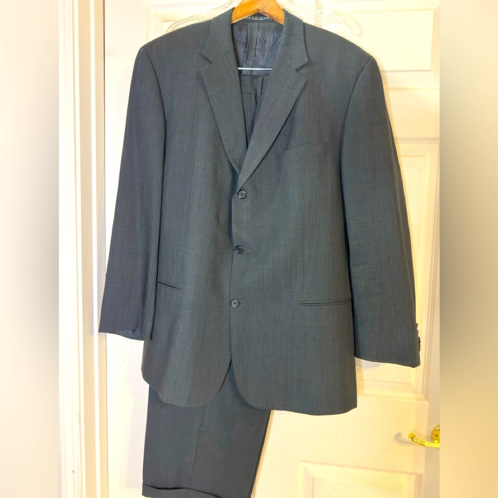 EUC Hugo Boss Gray Suit‎ Timeless Business Style Size 46R Pants --36x30